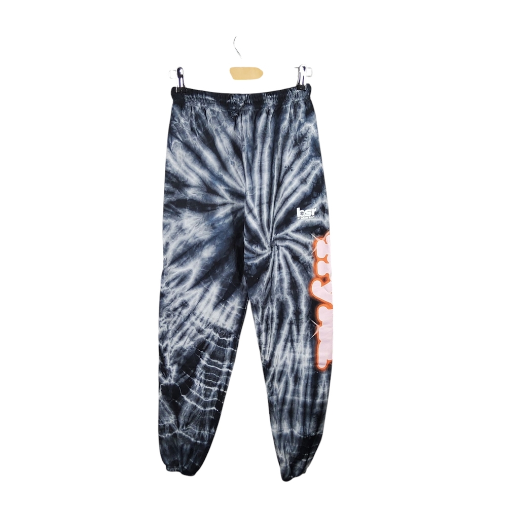 BSR Tie Dye Try Me Jogger Sweatpants In Black Size Small
